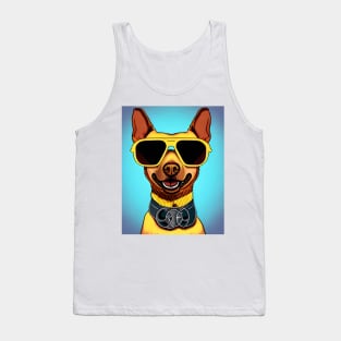 Smiling Dog with Sunglasses Tank Top